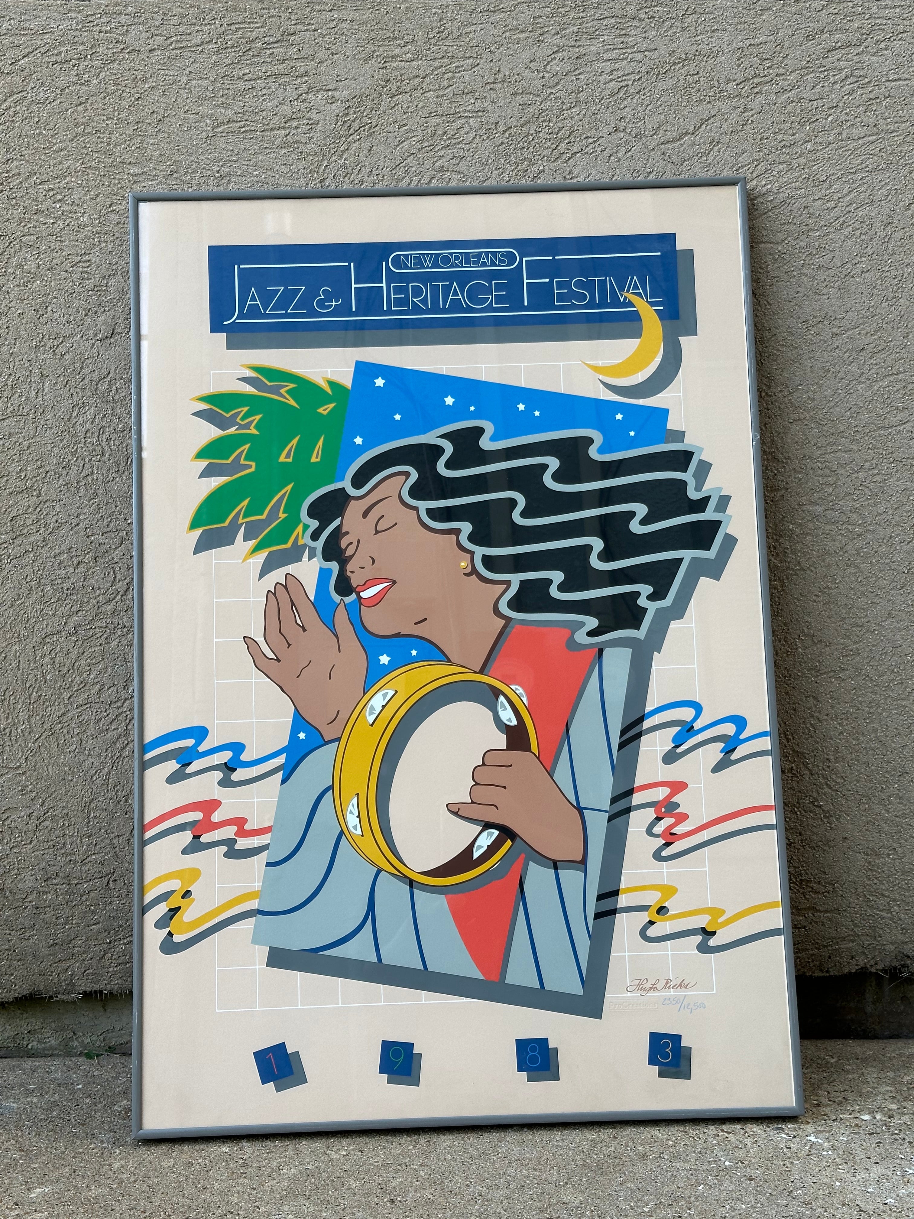 1983 Framed New Orleans Jazz Festival Poster