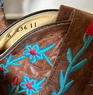 Y2K Women’s Leather & Embroidered Old Gringo Boots | Size: 8
