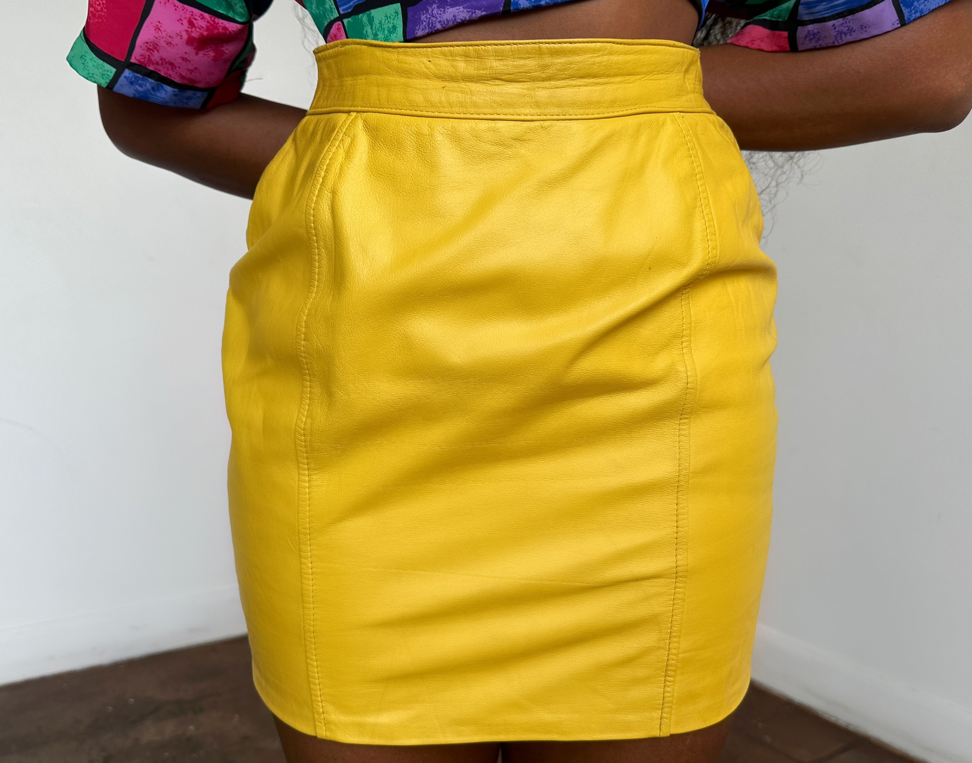 Tania Reworked Leather Skirt | 4