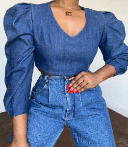 Nadi Custom Denim Crop | Medium