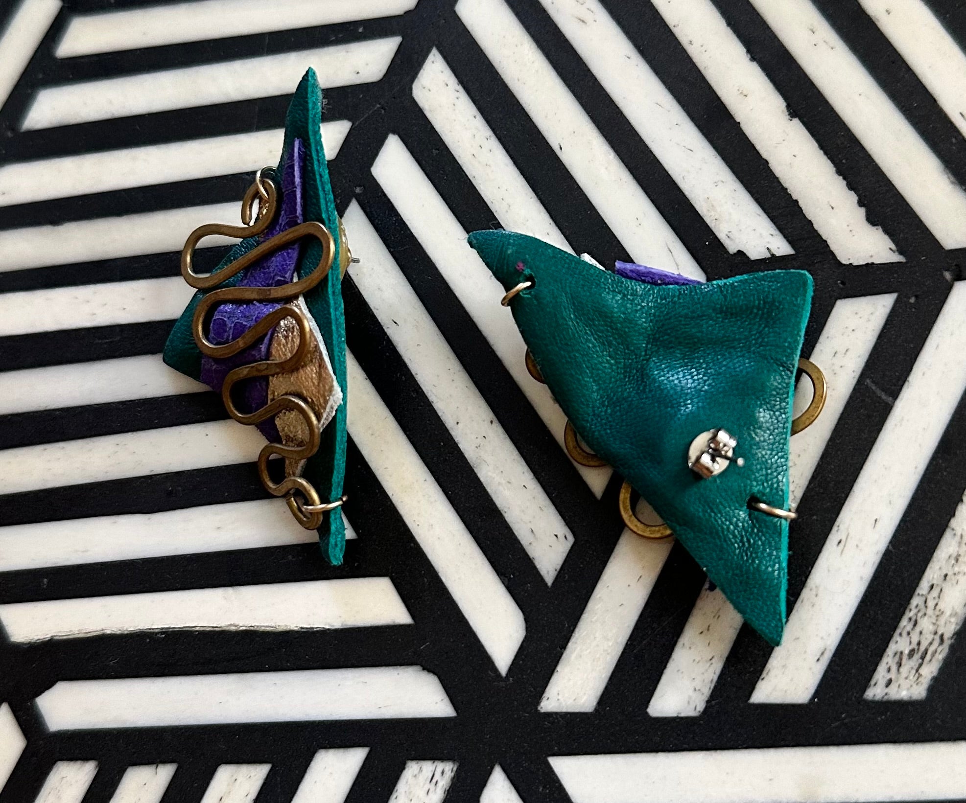 Jena Leather Handmade Earrings