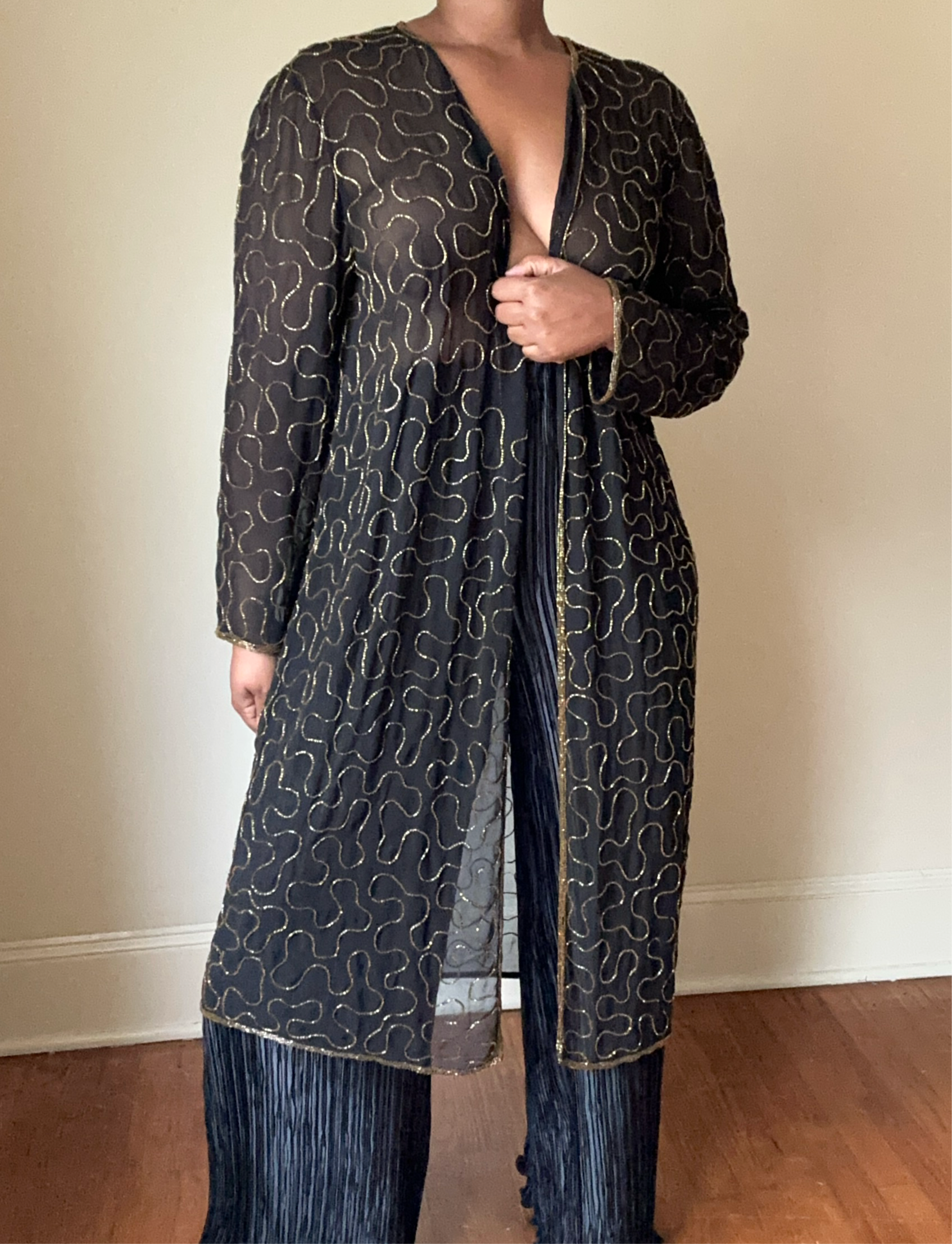 Mesha Vtg Beaded Duster | S-L