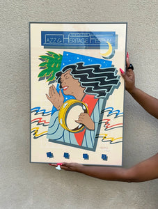 1983 Framed New Orleans Jazz Festival Poster