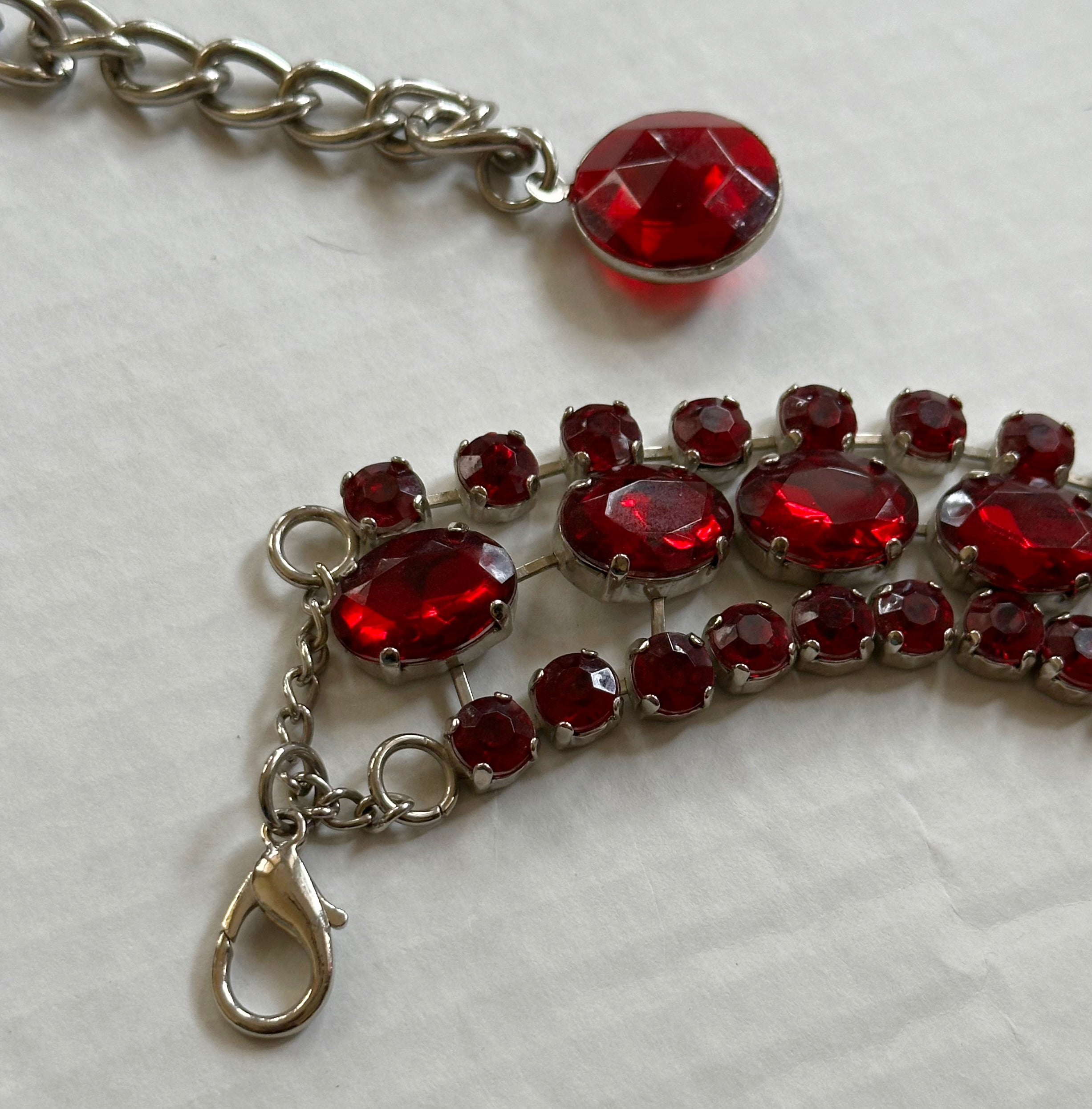 Vtg Ruby Gem Chain Belt | M/L