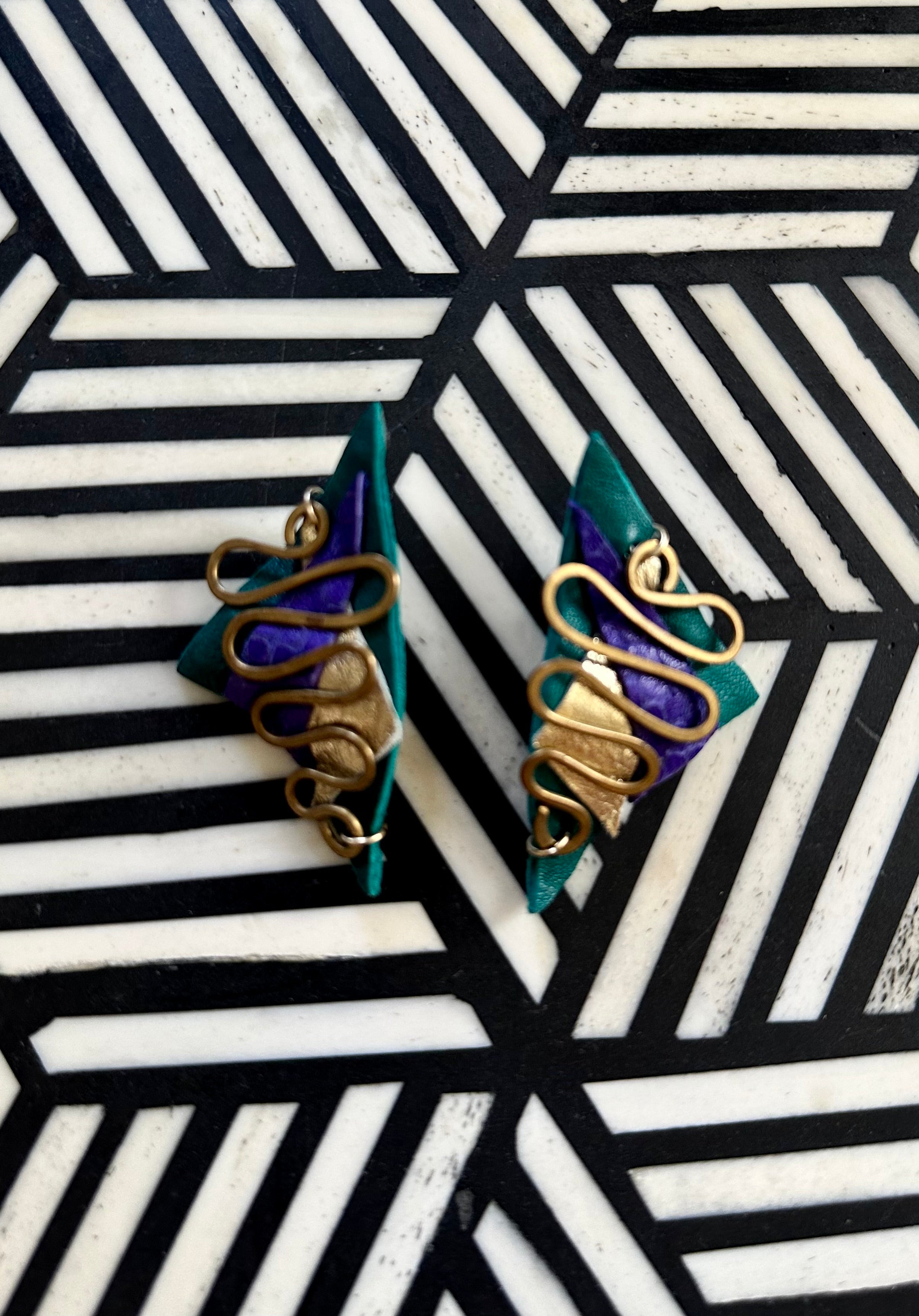 Jena Leather Handmade Earrings