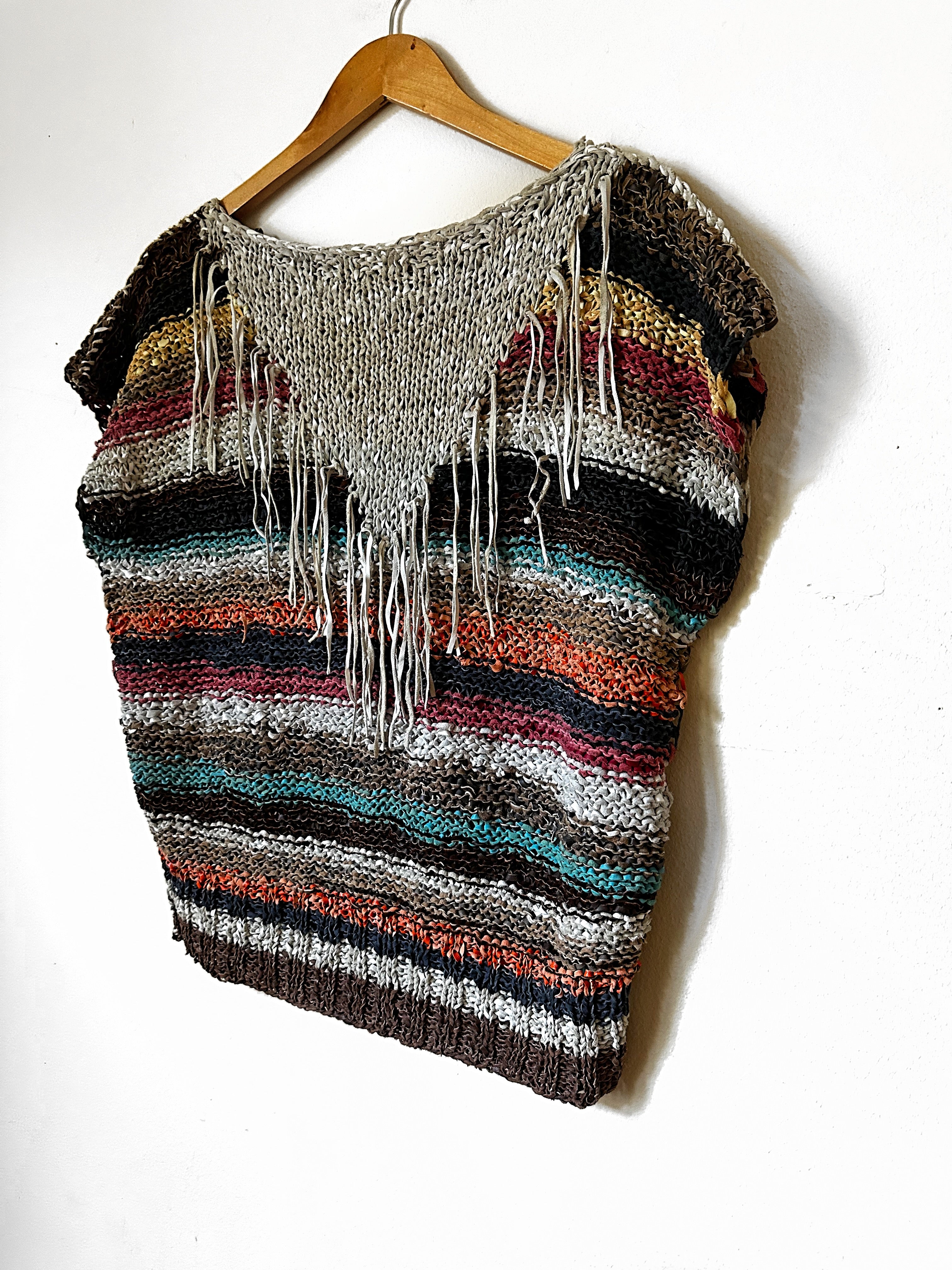Siena Vtg Leather Woven Top | M/L