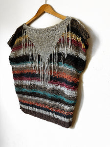 Siena Vtg Leather Woven Top | M/L