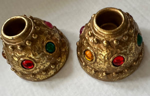 Vtg Jeweled Candleholders