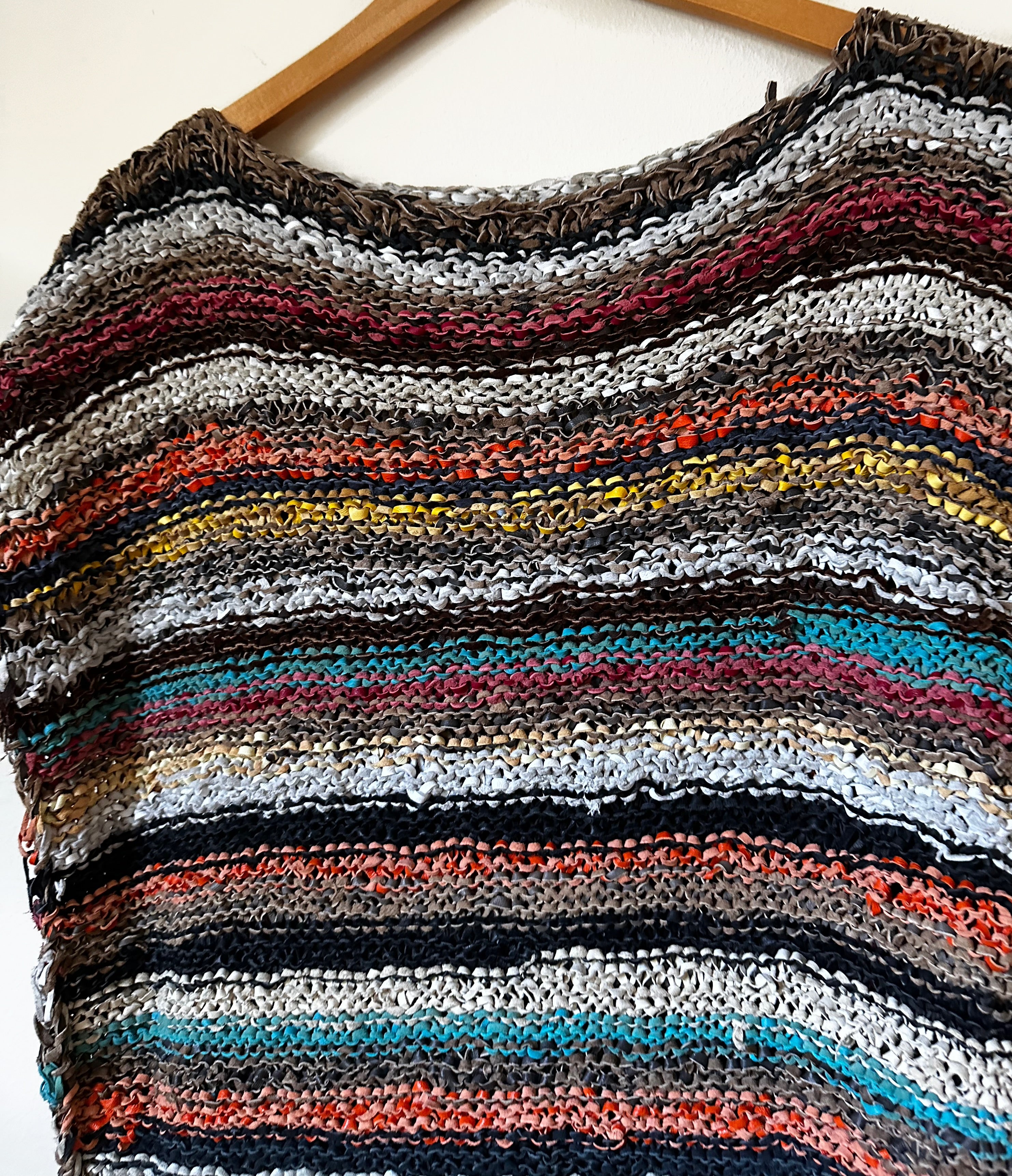 Siena Vtg Leather Woven Top | M/L