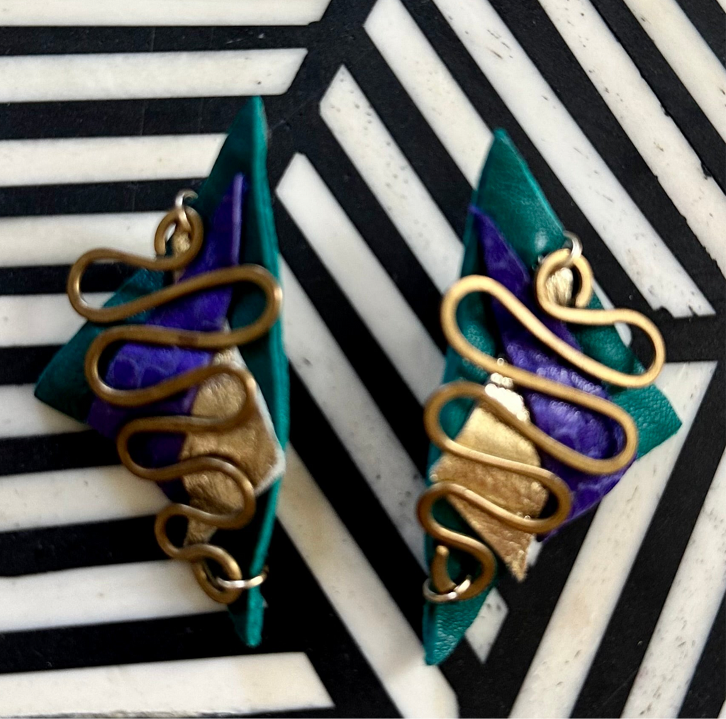 Jena Leather Handmade Earrings