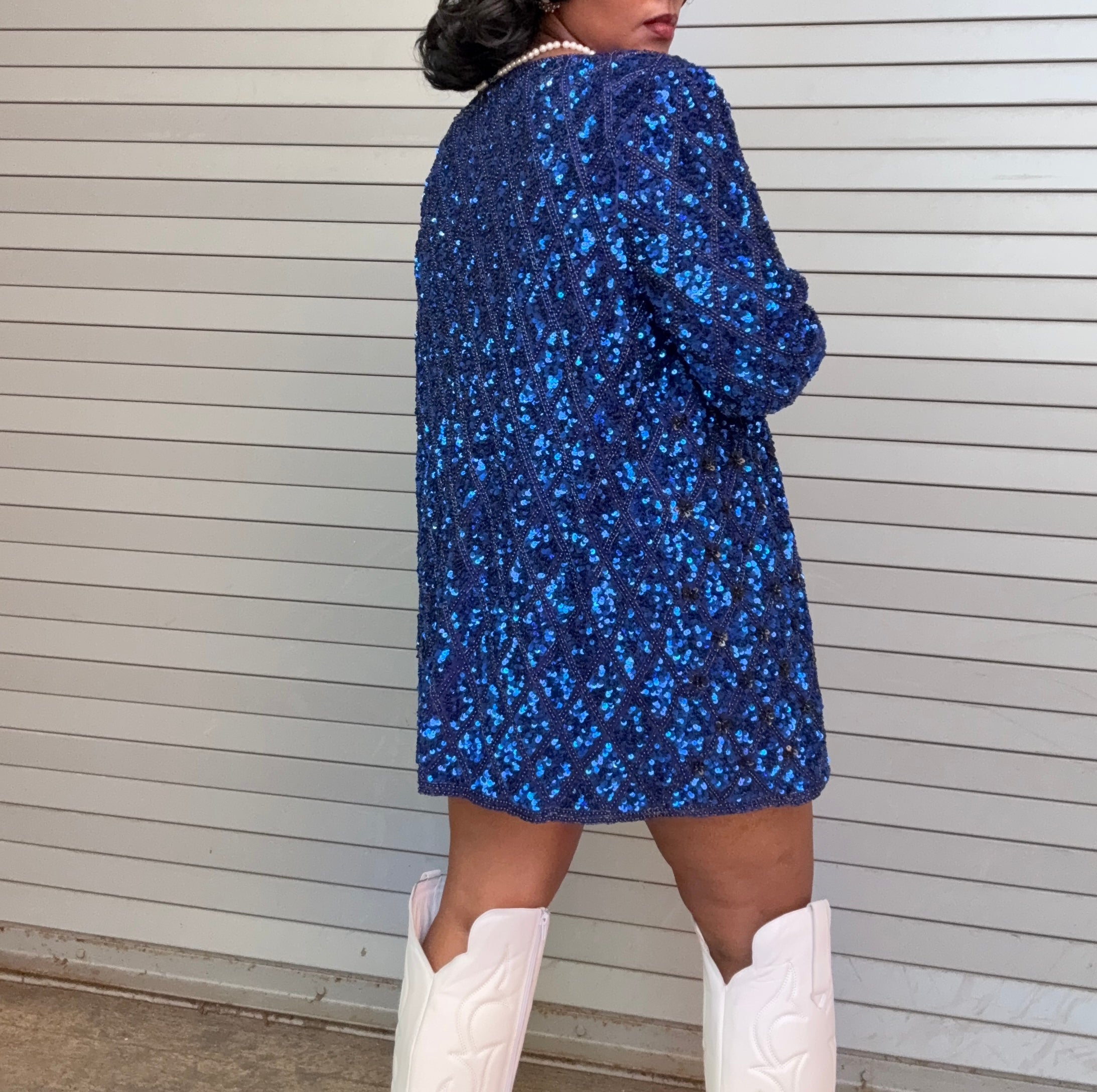 Tina Vtg Sequin Tunic Top | XL