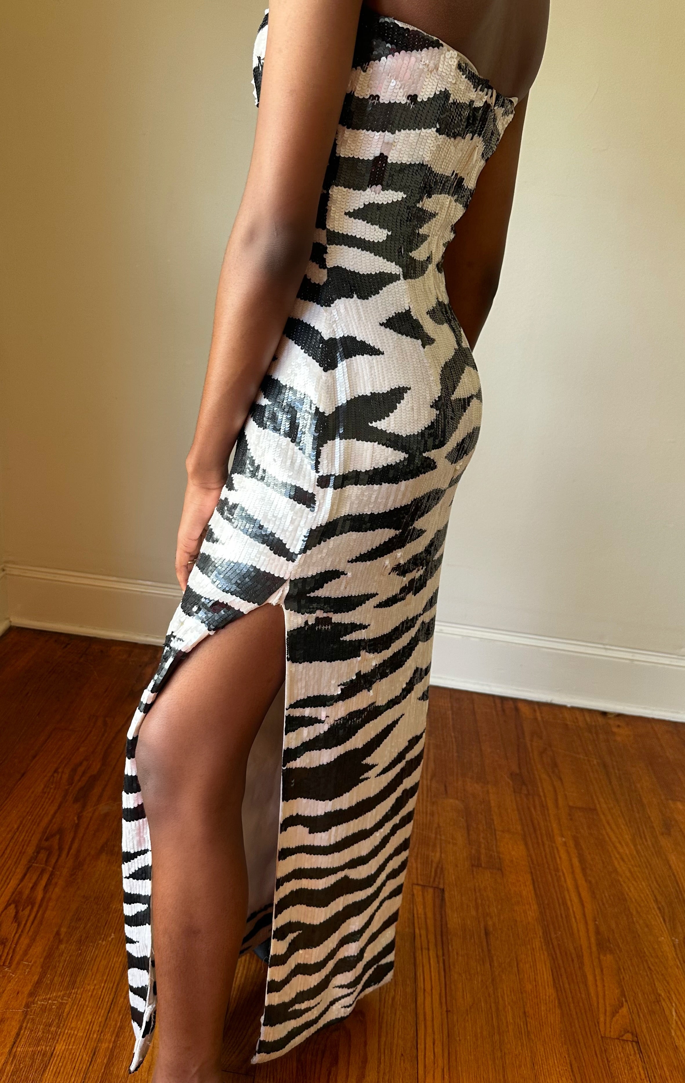 Pena Vtg Sequin Zebra Dress | 2/4