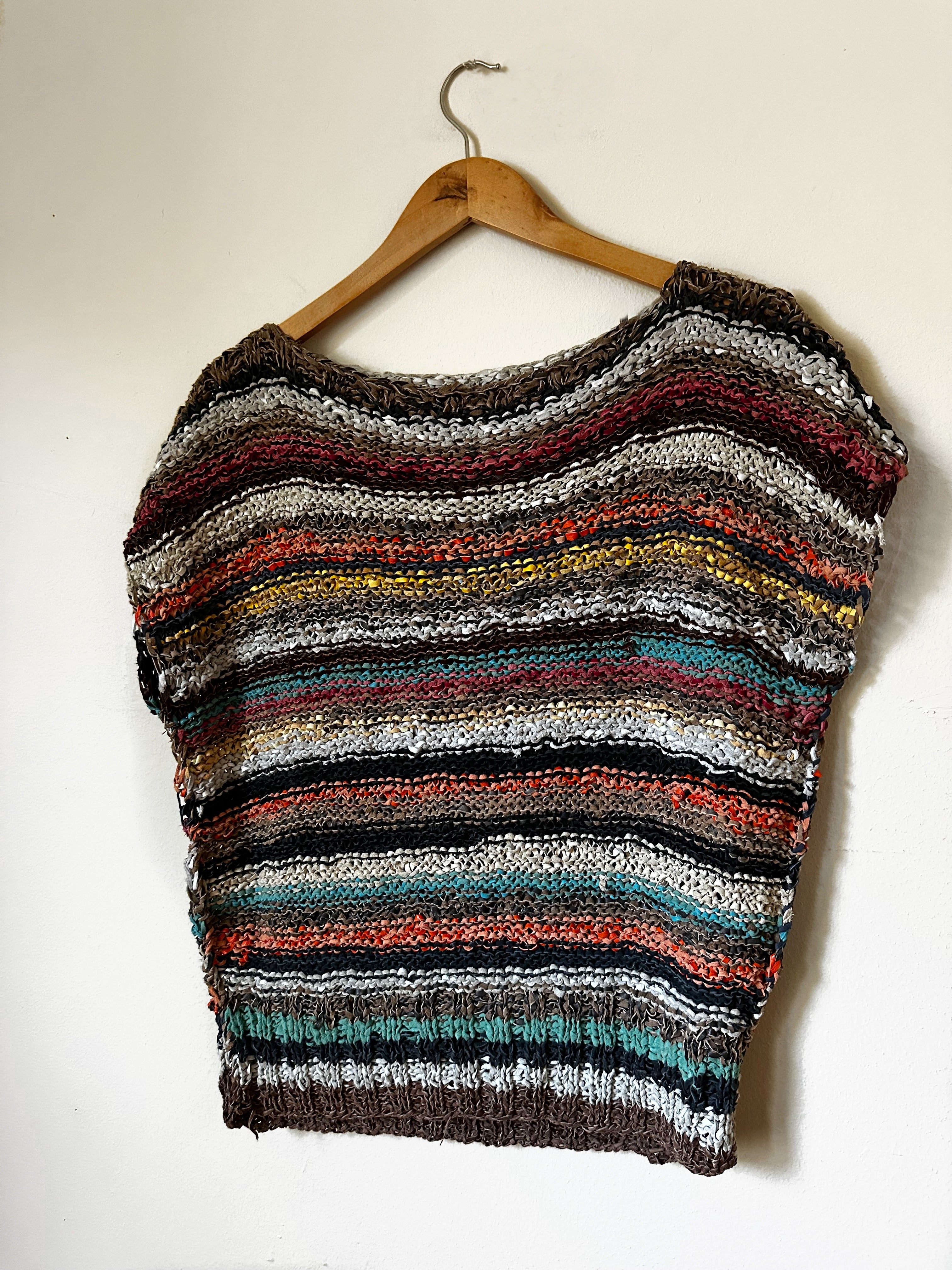 Siena Vtg Leather Woven Top | M/L