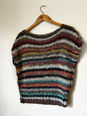 Siena Vtg Leather Woven Top | M/L