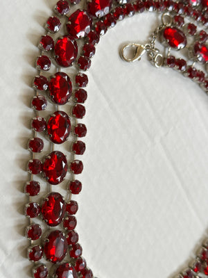 Vtg Ruby Gem Chain Belt | M/L